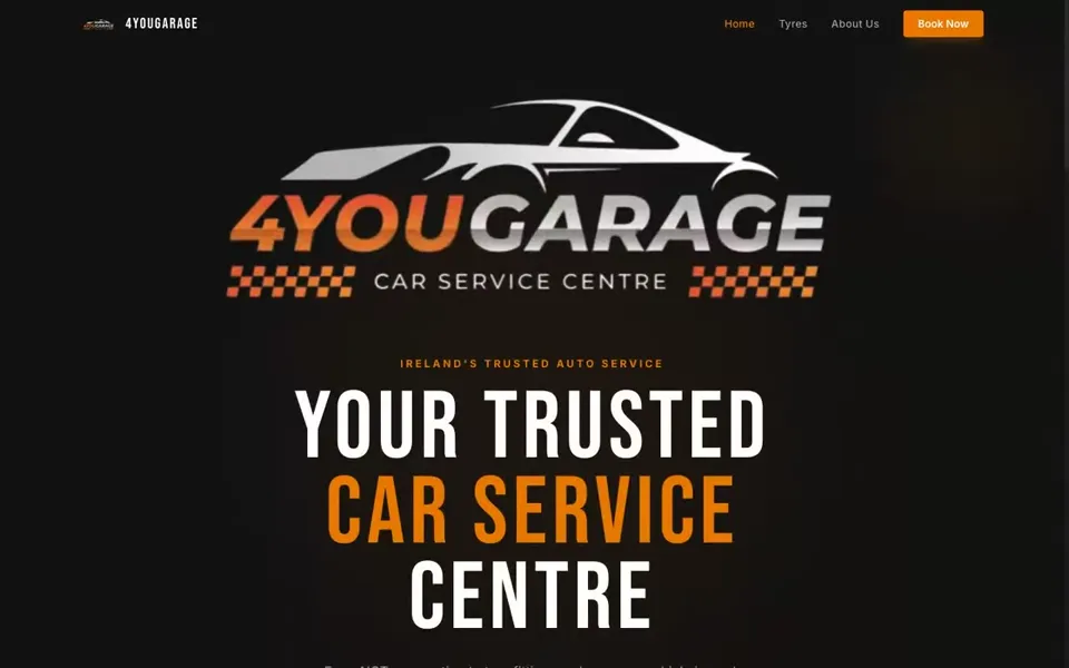 4YouGarage homepage with logo and headline